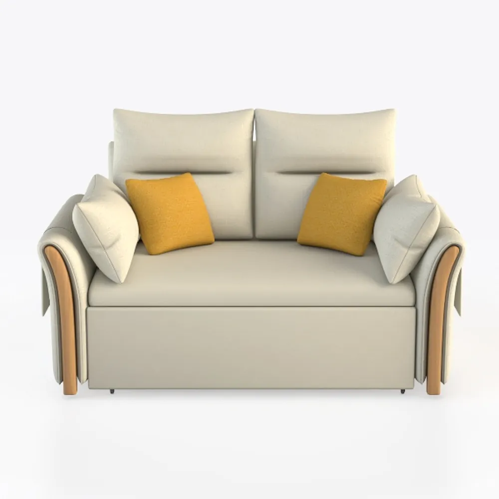 Tennozu Linen Fabric Loveseat Sofa, Convertible Fu