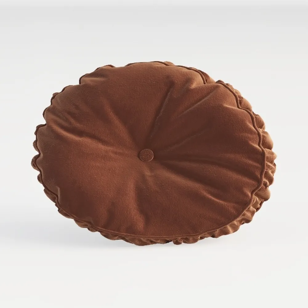 HIG Set of 2 Dusty Blue Ruched Velvet Round