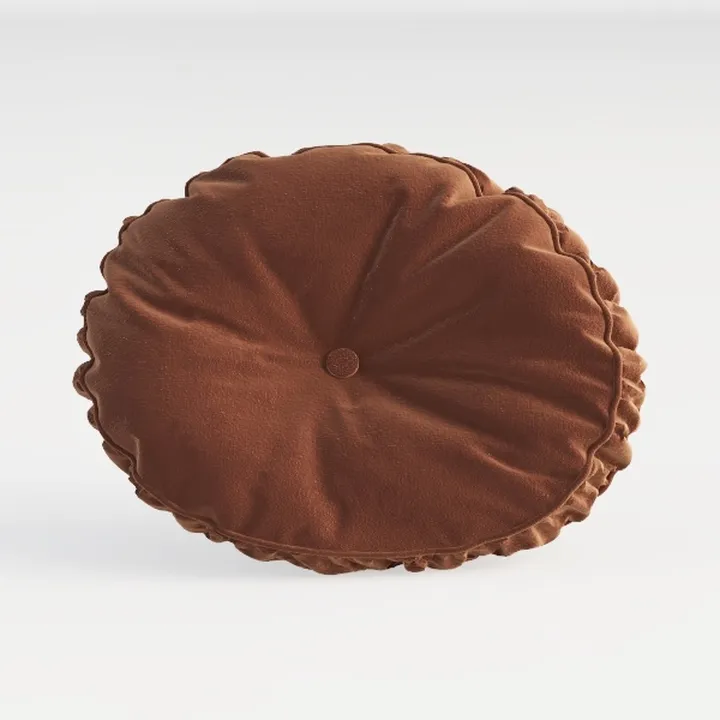 HIG Set of 2 Dusty Blue Ruched Velvet Round 