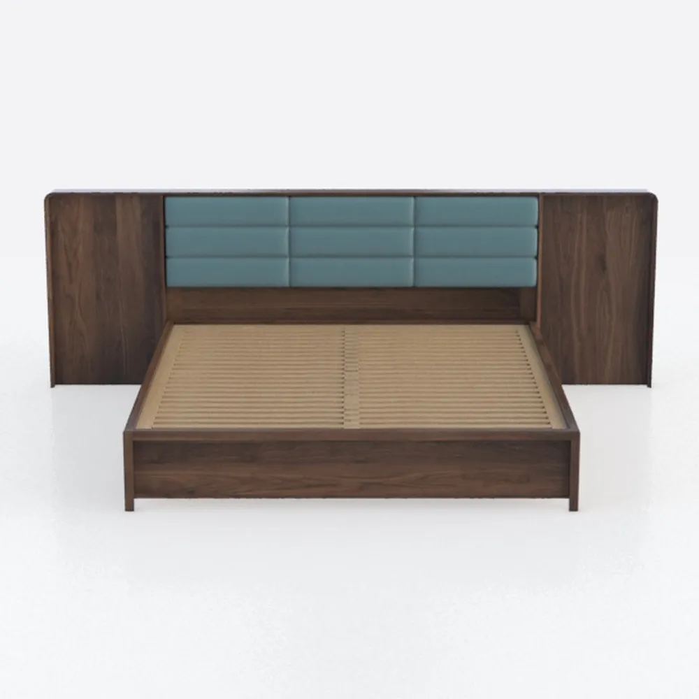 BOWERY HILL Queen Dark Gray Upholstered Brown Plat