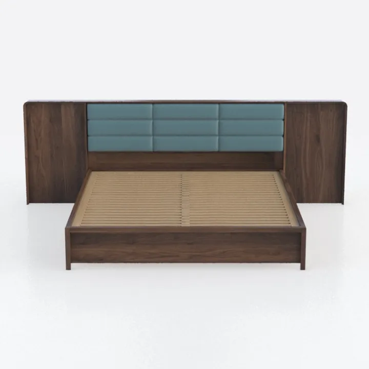 BOWERY HILL Queen Dark Gray Upholstered Brown Plat