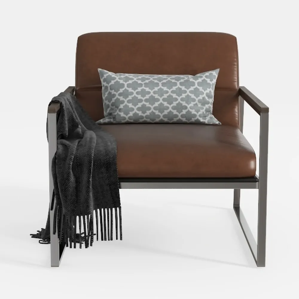 TUKAILAi PU Leather Single Sofa Couch, Modern Acce