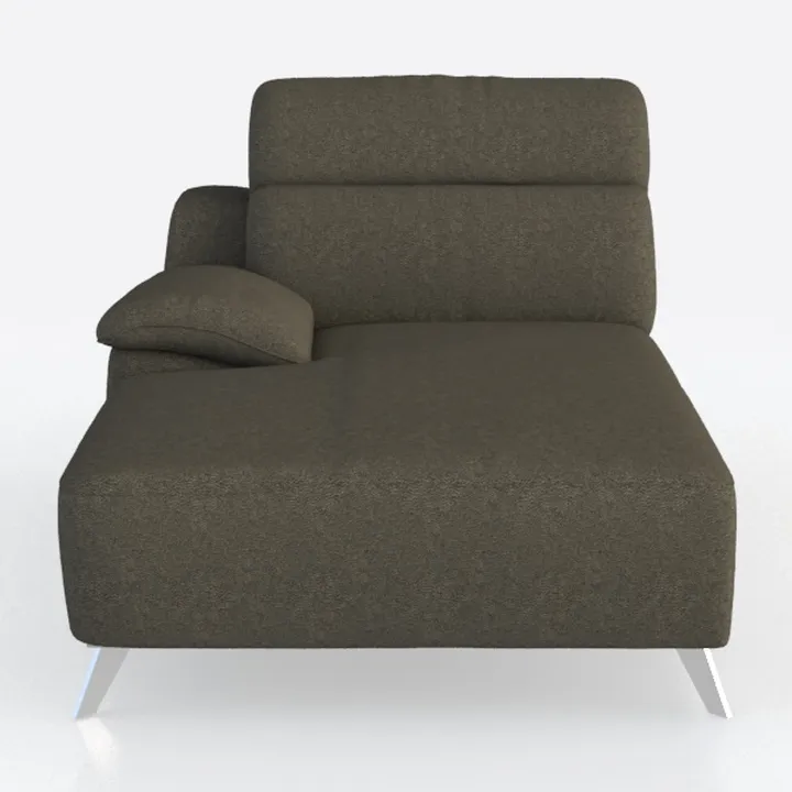 Modern Fabric Left Arm Chaise Lounge with Metal Legs 3D Model