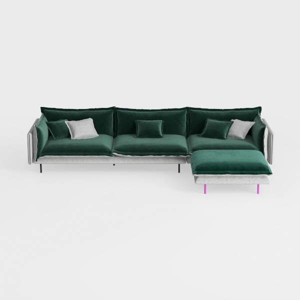 110.25x67&#39;&#39; Modern Upholstered L-Shape Sectional S