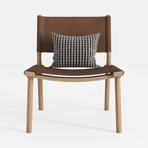 DM Furniture Faux Leather Accent Chair Mid Century