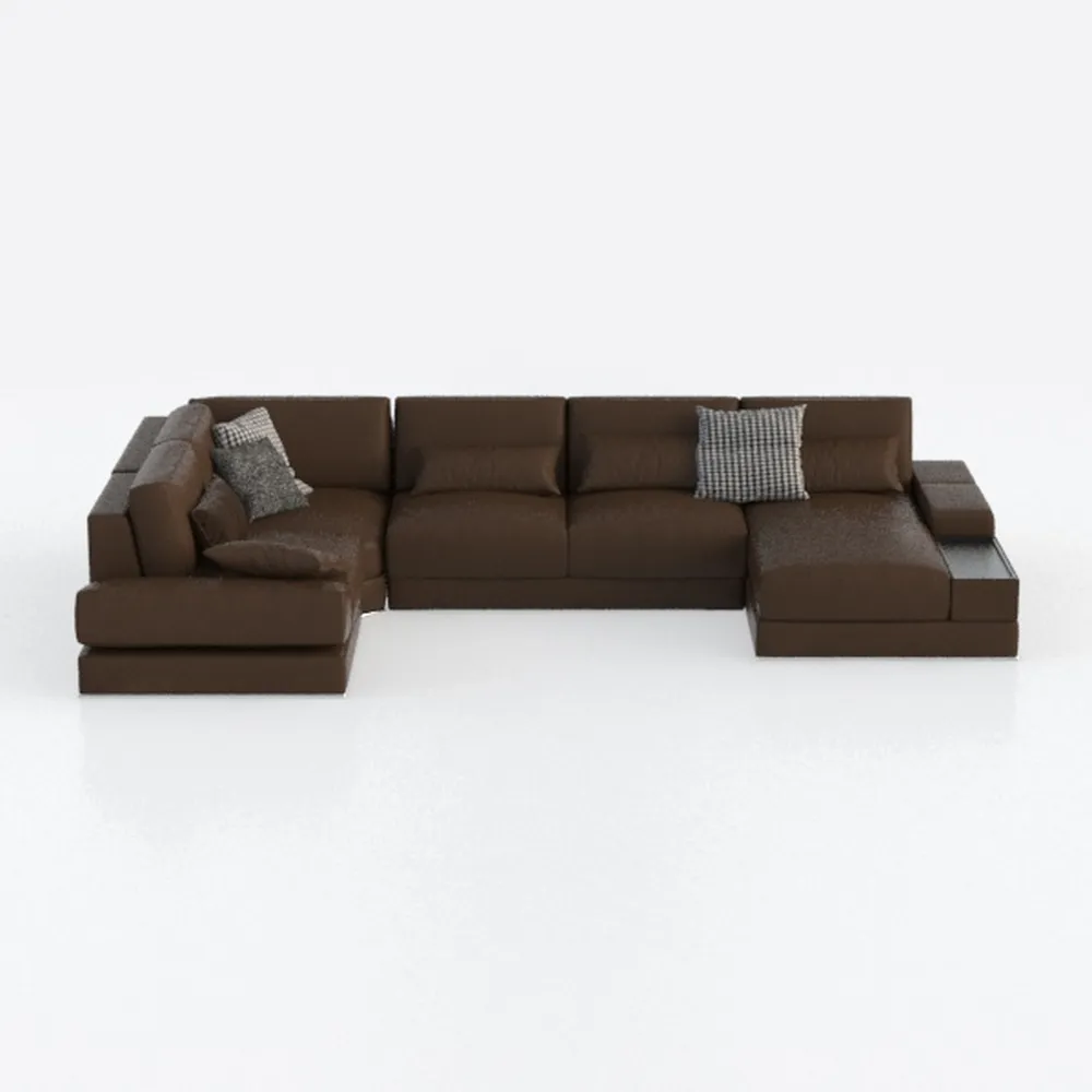 Valletta Italian Nappa Leather L-Shaped Sectional 