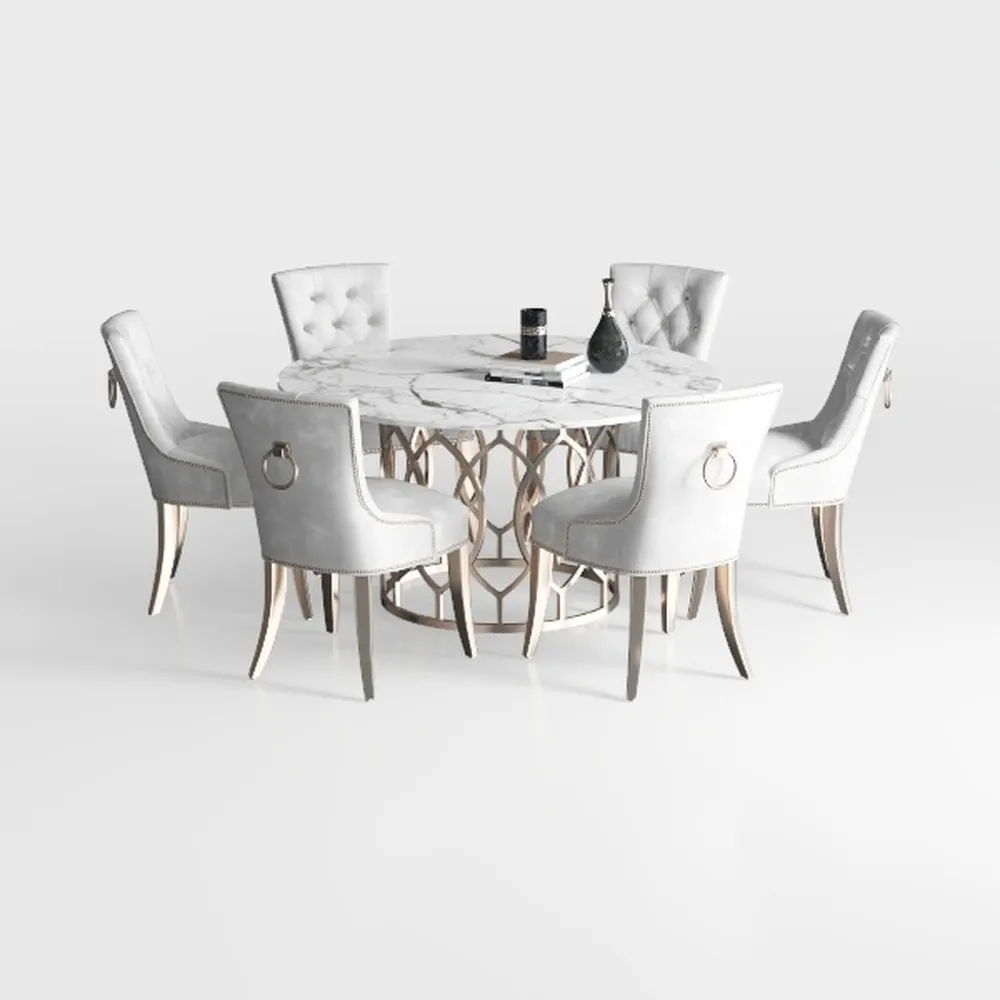 59.05 in. White Rotable Lazy Susan Sintered Round 