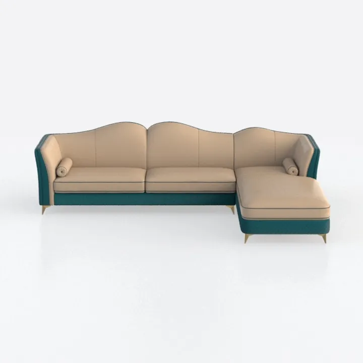 Traumnacht Lyon Divano angolare a 2 posti con recamiere versatile, regolabile a destra e a sinistra, beige