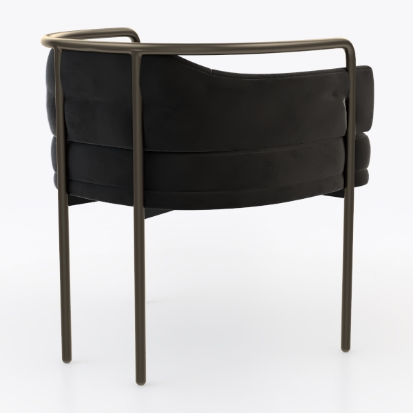 Modrest Kendra Modern Black Fabric Accent Chair