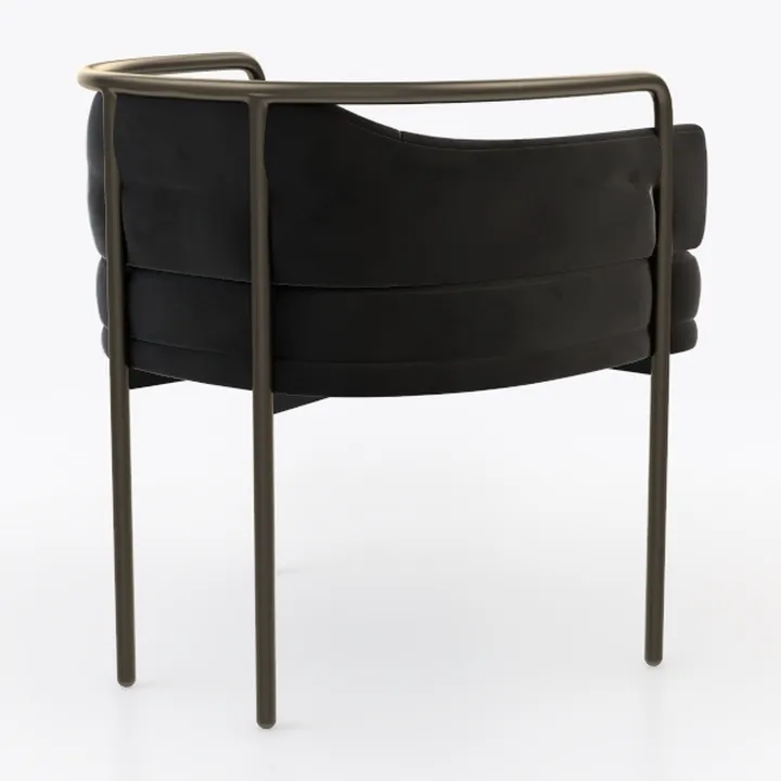 Modrest Kendra Modern Black Fabric Accent Chair