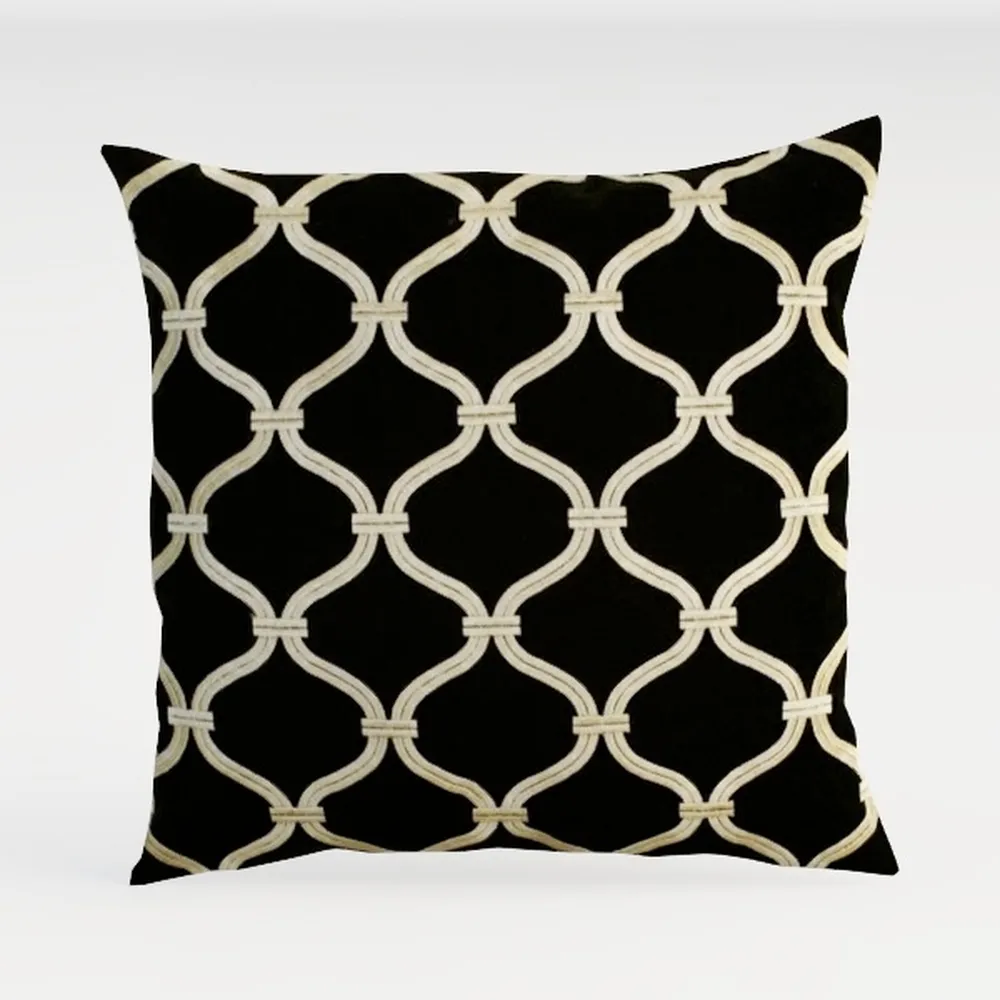 IBILIU Throw Pillow Covers Black and Gold Tan