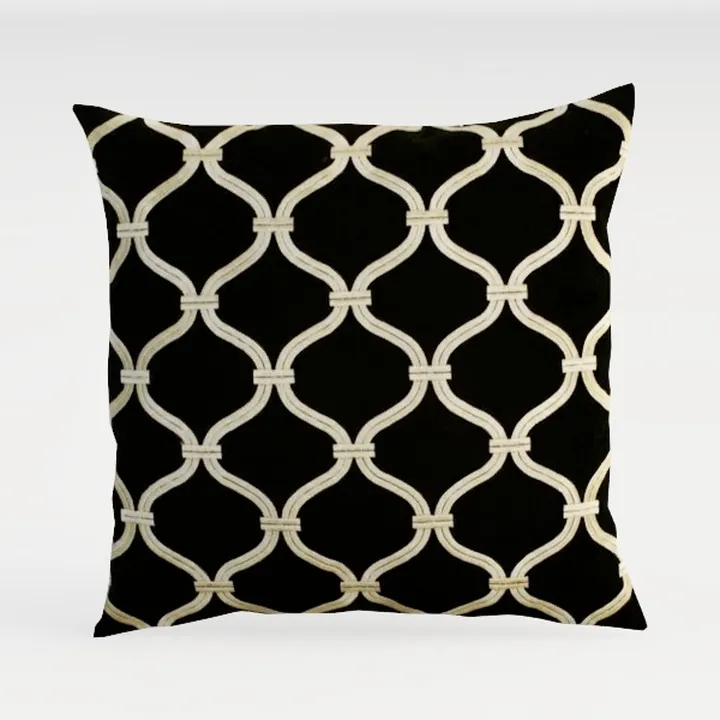 IBILIU Throw Pillow Covers Black and Gold Tan