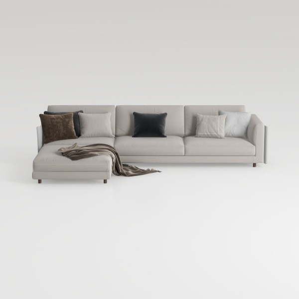 EcoSummer 112&#39;&#39; Large L-Shaped Sectional Sofa, Mod