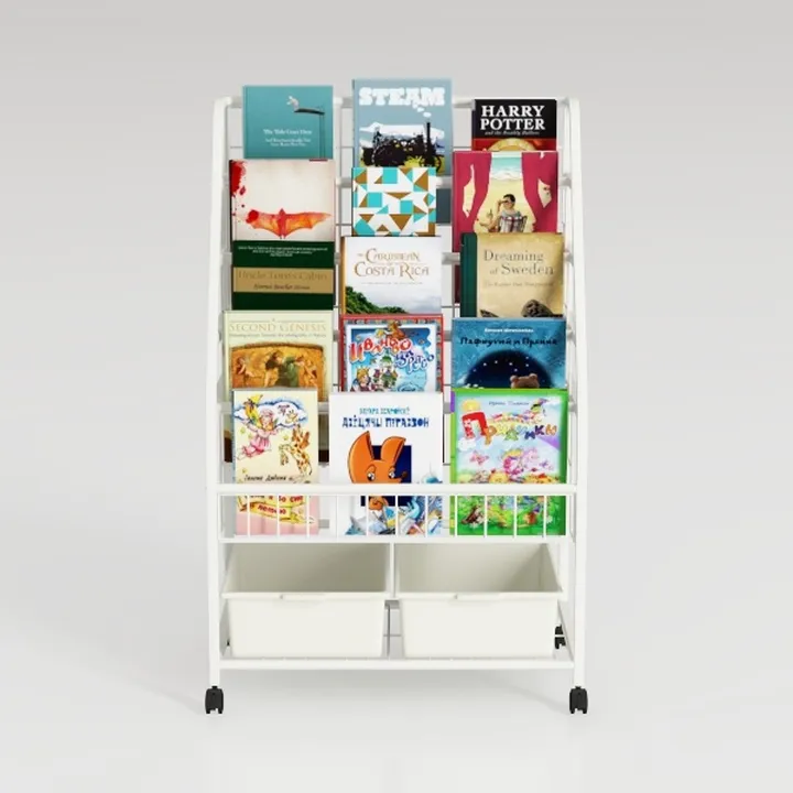 4 Tier Kids Bookshelf, Toddler Bookcase & Toy