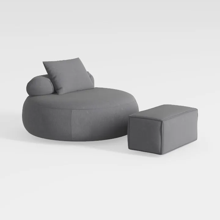Oversized Swivel Accent Chair with Half Moon Stora