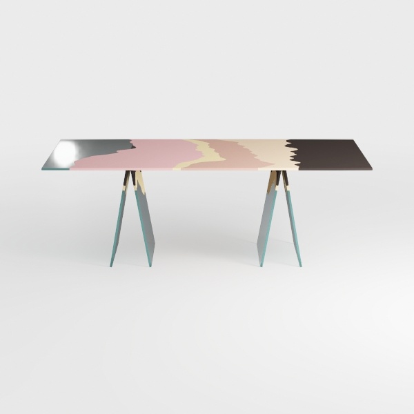 Pandora Marble Top 94.4 in. Pedestal Extendable Di