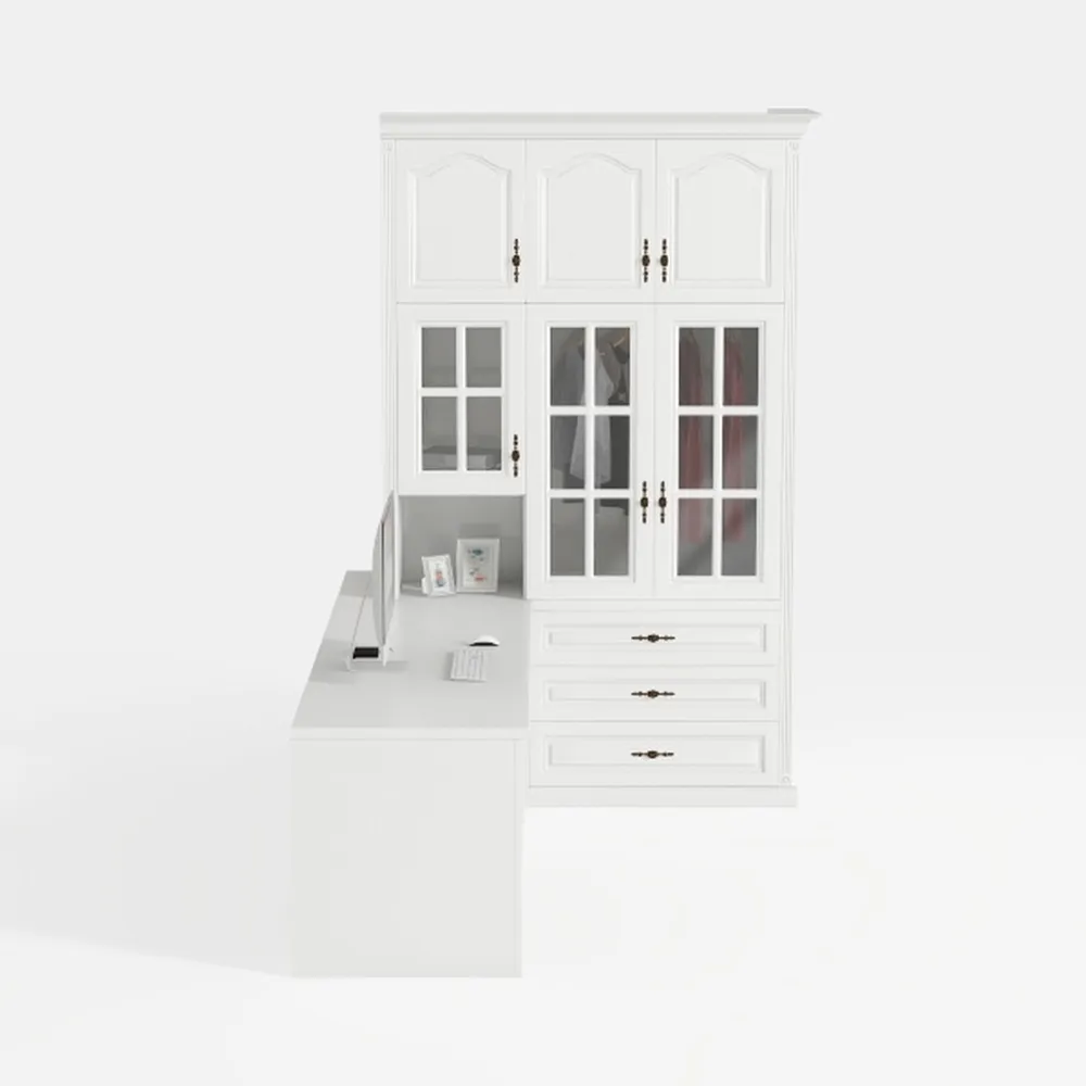 VOWNER Bookcase with Glass Door, 5-Tier Modern