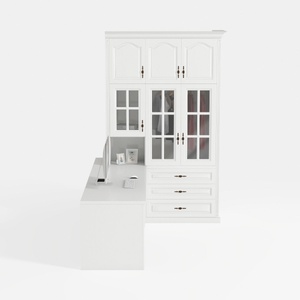 VOWNER Bookcase with Glass Door, 5-Tier Modern