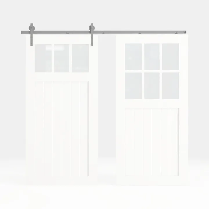 BARNSMITH 48in x 96in Glass Barn Door and 8FT
