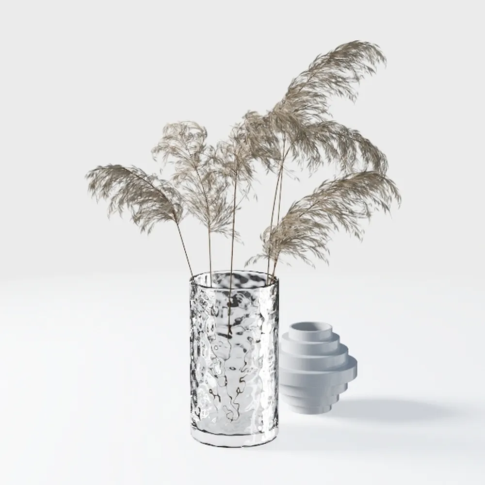 Fake Flowers in Vase, Silk Flower Blue Artificial