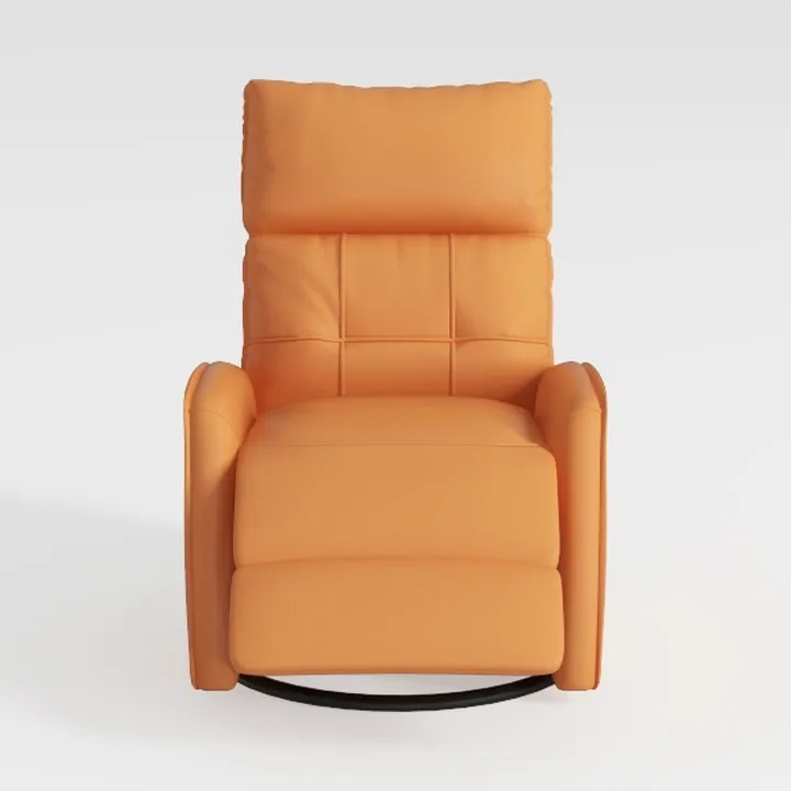 Modern Orange Leather Swivel Recliner Armchair 3D Model