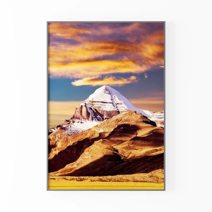 Scenic Snow Capped Mountain Landscape Wall Art 3D Model