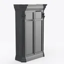 Classic Solid Wood Carved Decorative Wardrobe Cabinet 3D Model Right 45 Degree View