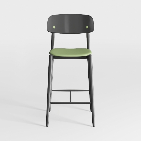 Lume Series Charcoal Modern 29.5 in. Bar Stool Uph