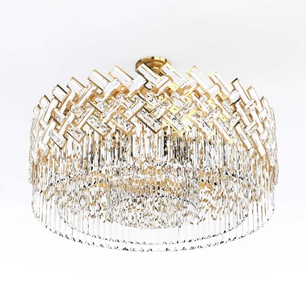 Crystal Chandelier, 24" Modern Round Chandelier 
