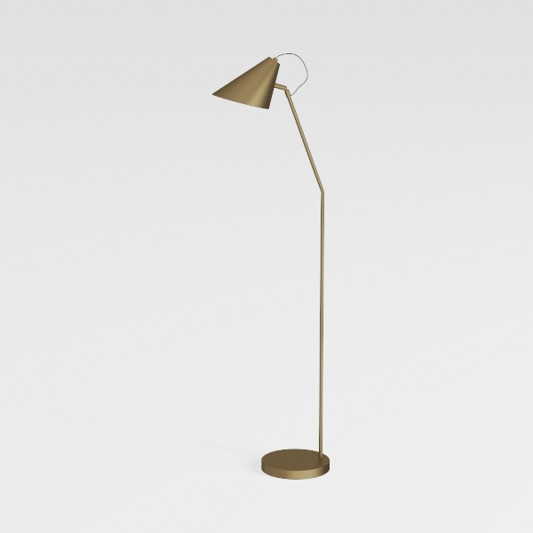 Henn&Hart Thew Industrial Glam Floor Lamp in Gold 