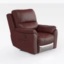 Modern Burgundy Leather Recliner Armchair 3D Model Right 45 Degree View