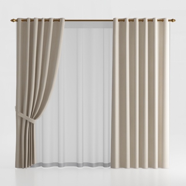 Roslynwood Sand Velvet Curtains Room Darkening for