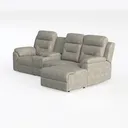 Minimalist Fabric L Shaped Recliner Sofa With Console 3D Model Left 45 Degree View