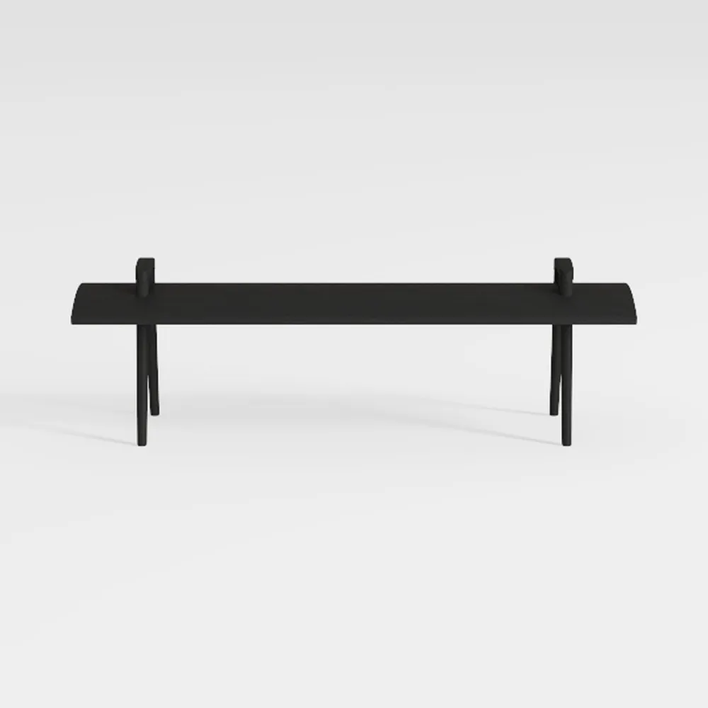 60 in. Black Rectangle Wood Console Table with Aca