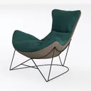 Mid-Century Velvet Swivel Accent Chair Set with Left 45 Degree View