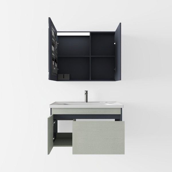 36”Wx30”H Lighted Medicine Cabinet - Aluminum Fram