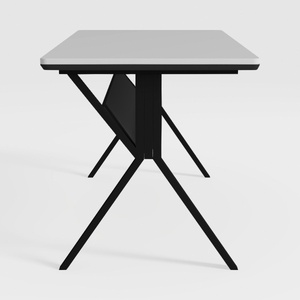 Minimalist Modern Metal Wood Dining Table 3D Model