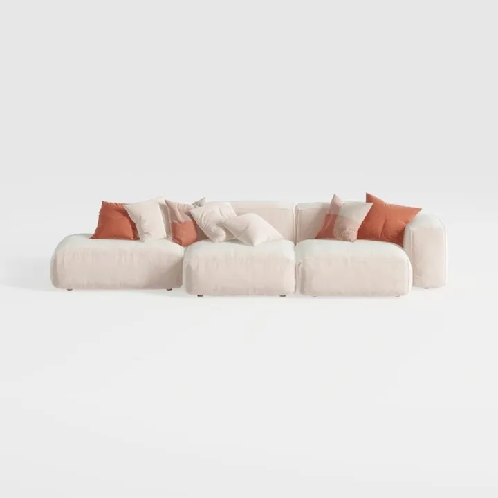 Tov Furniture Hangover Cream Boucle 145" Long Sofa