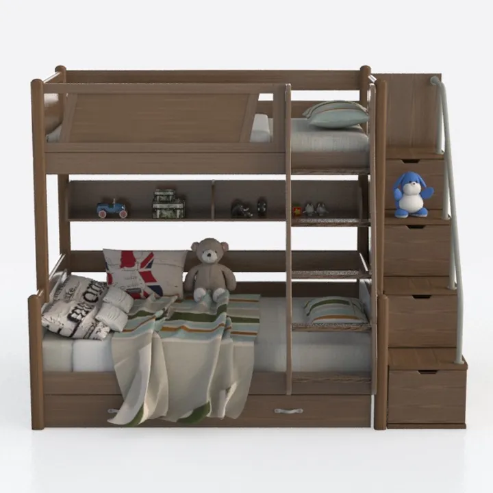 Acme Jason Wooden Twin Over Full Storage Bunk Bed 