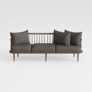 Koreyosh Upholstered Wood Loveseat Sofa with Cushi