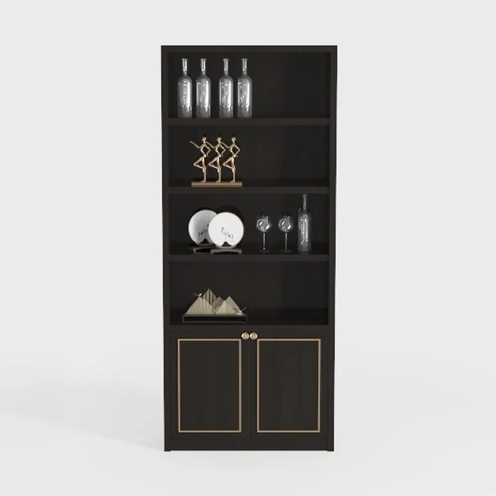 IDEALHOUSE Bookcase with Doors Industrial