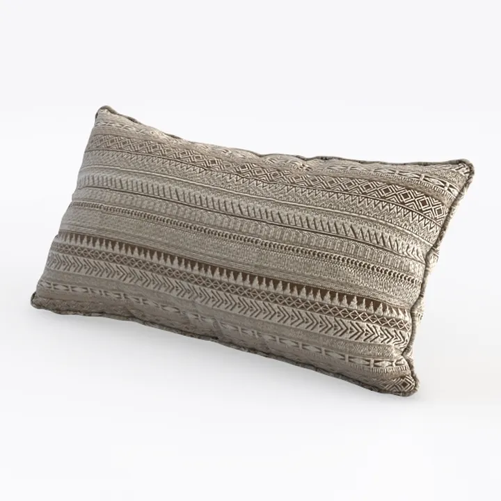 Bohemian Woven Fabric Lumbar Throw Pillow 3D Model