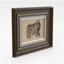 Vintage Solid Wood Framed Zebra Wall Art Decor 3D Model Right 45 Degree View
