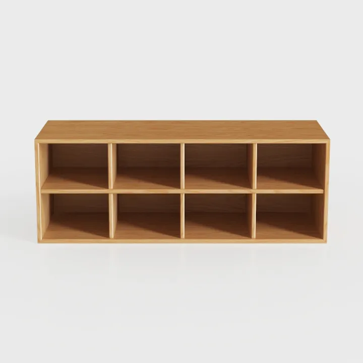 8-Compartment Backpack Wooden Storage Cabinet