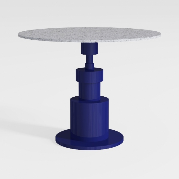 47 in. Gray Faux concrete Top Pedestal Dining Tabl