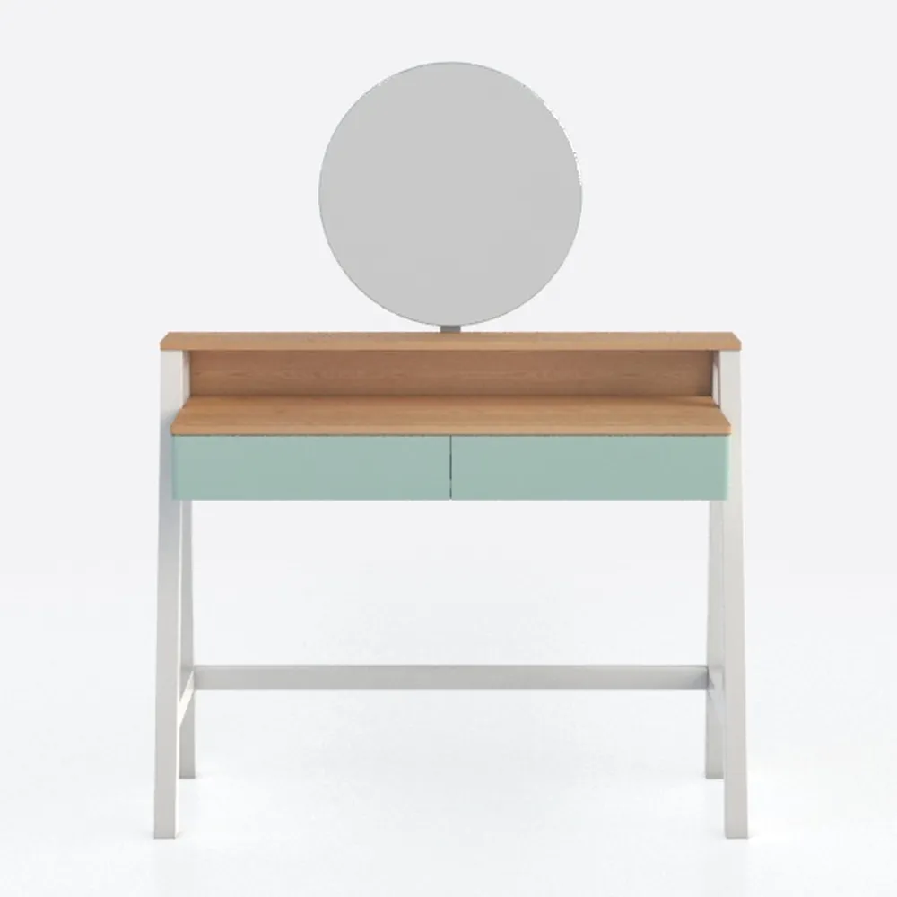 Beige Trunk Vanity Makeup Dressing 8 Dimmable Bulb