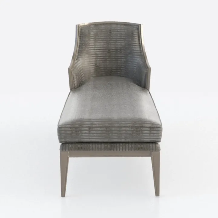 Modern Velvet Metal Frame Chaise Lounge 3D Model