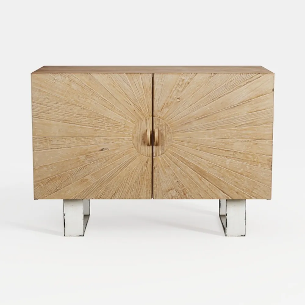 Storage Cabinet with 2 Arched Rattan Doors