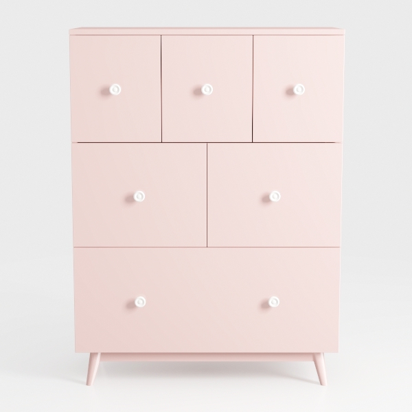 Pink 5-Tire Modern Free-Standing Plastic Cabinet w