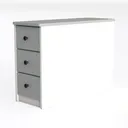 Minimalist Modern Solid Wood Three Drawer Nightstand 3D Model Left 45 Degree View